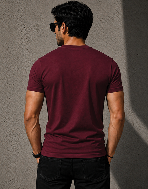 100% Cotton Premium Maroon Crew Neck T-Shirt