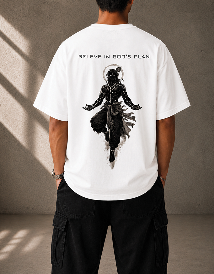 Believe in God's Plan Oversized Graphic T-Shirt | 240 GSM Premium Cotton | Unisex
