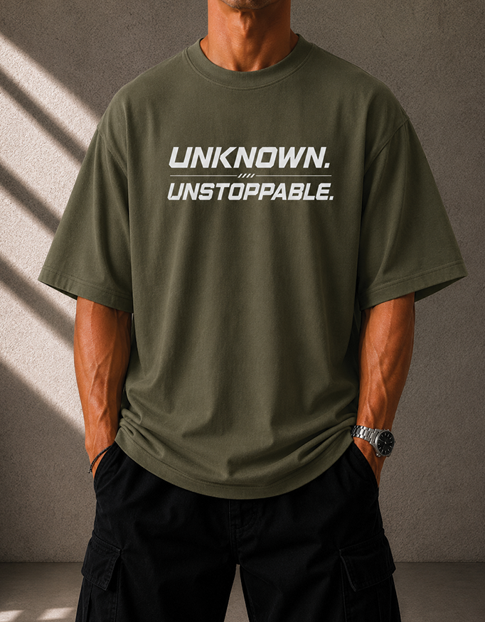 Unknown. Unstoppable. Oversized Graphic T-Shirt
