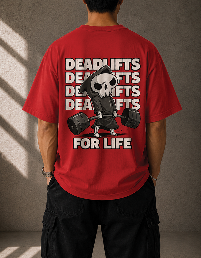 Deadlifts for Life Oversized Graphic T-Shirt | 240 GSM Premium Cotton | Unisex
