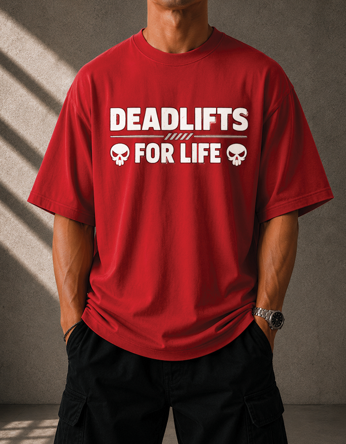 Deadlifts for Life Oversized Graphic T-Shirt