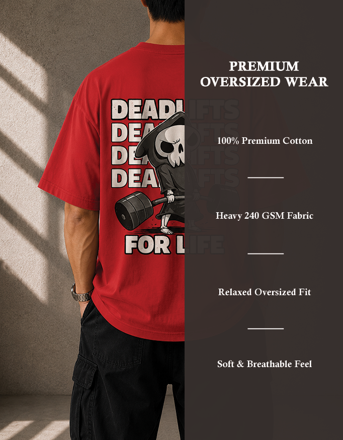 Deadlifts for Life Oversized Graphic T-Shirt