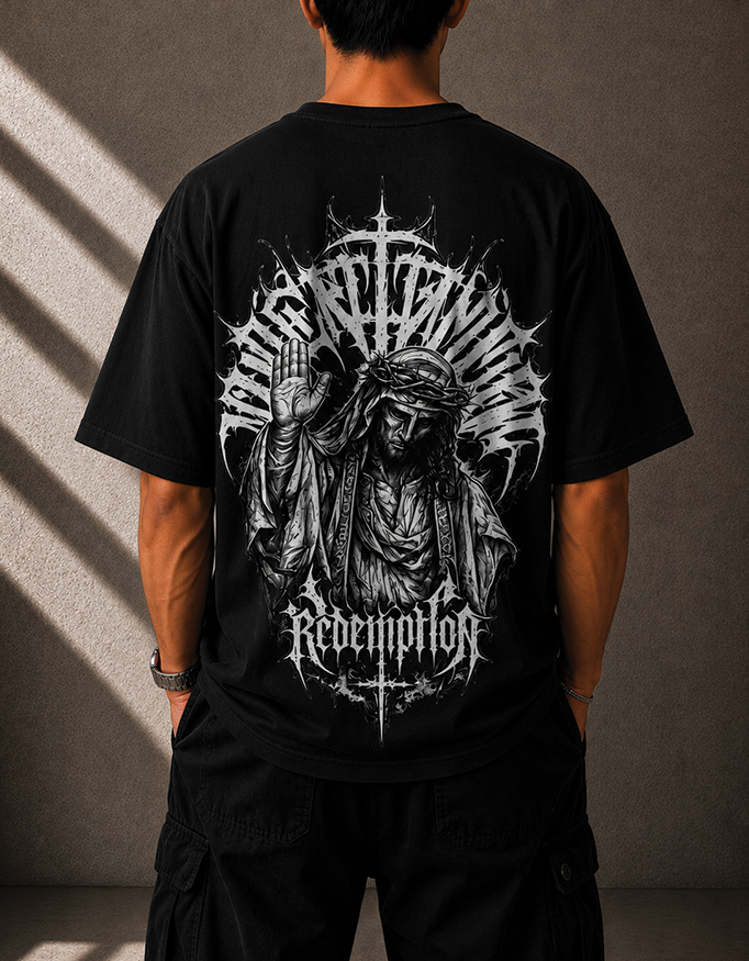 Redemption Oversized Graphic T-Shirt | 240 GSM Premium Cotton | Unisex