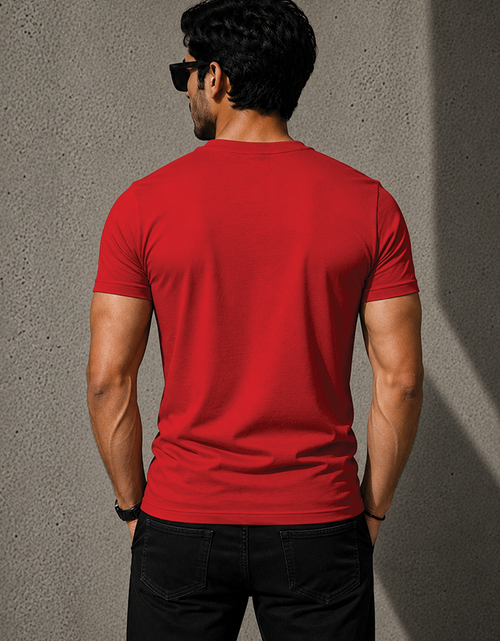 100% Cotton Red Regular Fit T-Shirt
